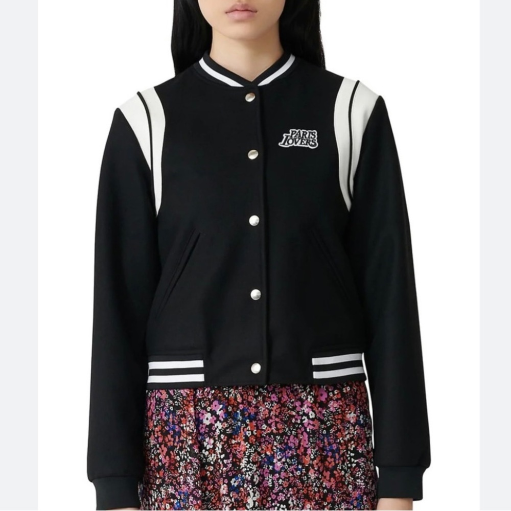 Black varsity maje jacket (size 36)